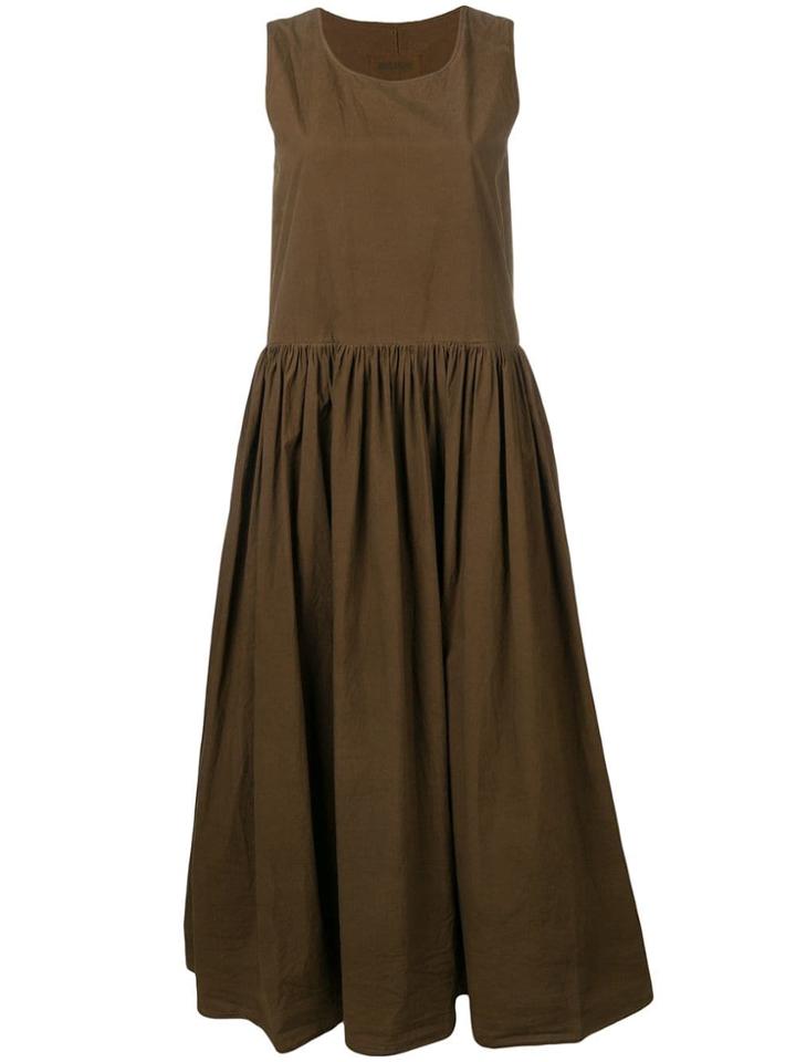 Uma Wang Flared Long Dress - Brown