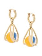 Ellery Stone Charm Earrings - Yellow & Orange