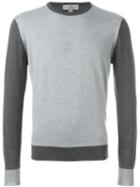 Canali Colour Block Jumper, Men's, Size: 52, Grey, Wool