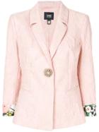Cavalli Class Rolled-up Sleeve Textured Blazer - Pink & Purple