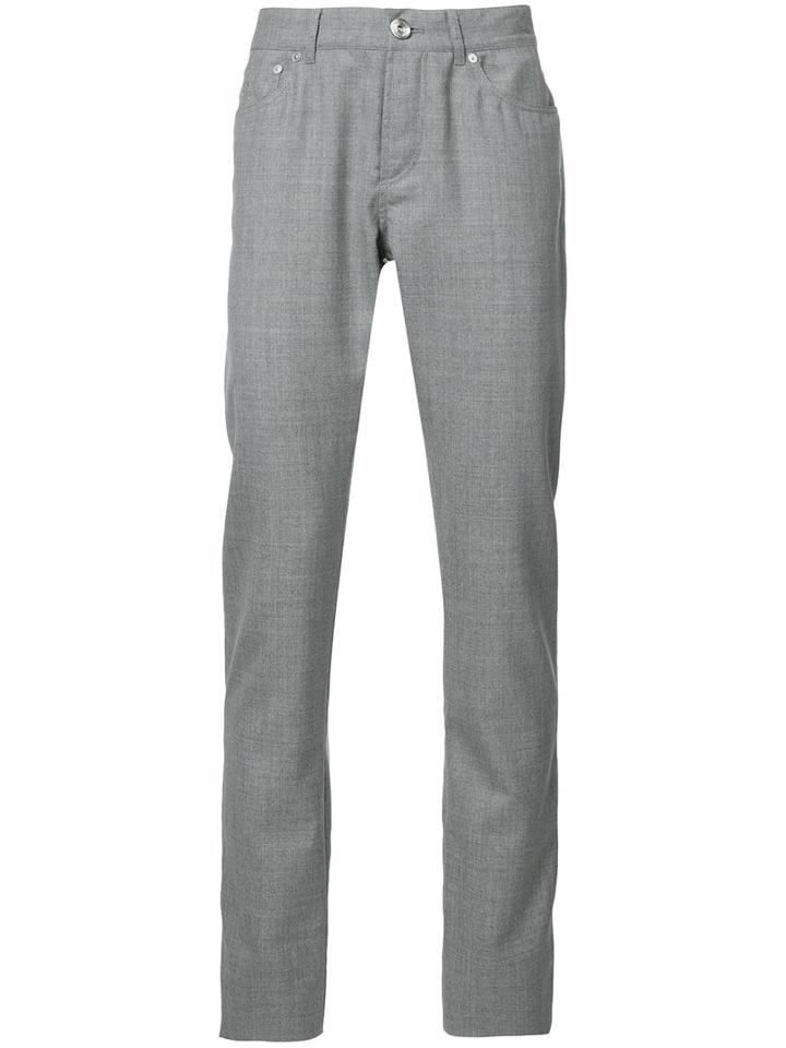 Brunello Cucinelli Tailored Trousers, Men's, Size: 56, Grey, Wool