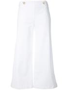 Love Moschino Wide Leg Cropped Pants - White