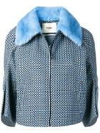 Fendi Embroidered Zipped Jacket - Blue