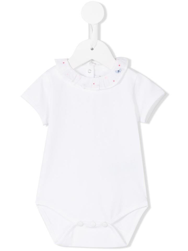 Tartine Et Chocolat - Butterfly Ruffle Neck Body - Kids - Cotton/spandex/elastane - 18 Mth, Toddler Girl's, White