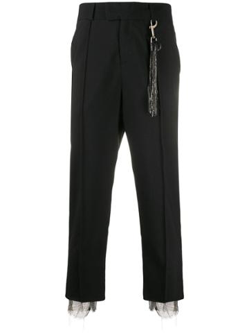 Nahmias Chain Tassel Bandana-trimmed Cropped Trousers - Black