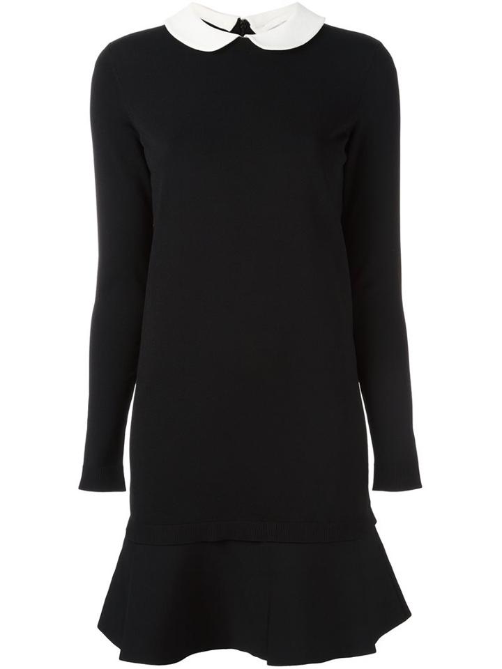 Valentino Peter Pan Collar Dress, Women's, Size: Small, Black, Viscose/polyester