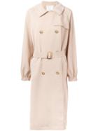 Tibi Draped Twill Trench Coat, Women's, Size: Small, Nude/neutrals, Polyester