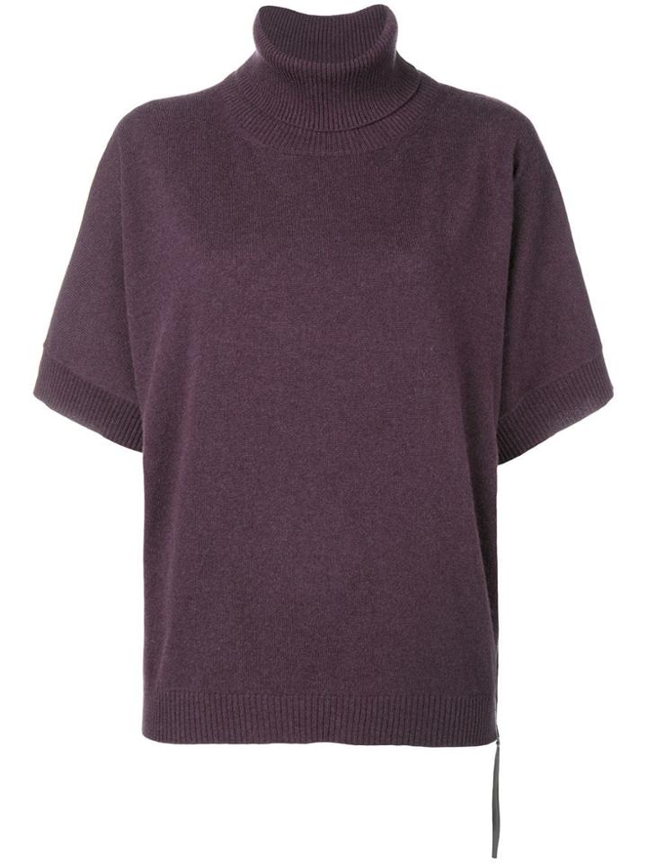Fabiana Filippi Knitted Short Sleeve Top - Pink & Purple
