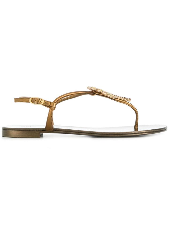 Giuseppe Zanotti Tropical Beach Sandals - Metallic