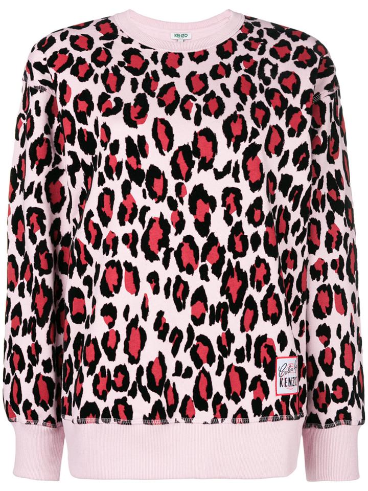 Kenzo Leopard Print Sweatshirt - Pink & Purple