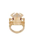 Stephen Webster 18kt Yellow Gold, Diamond And Ruby Toro Beetle Ring