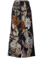 Just Cavalli Patterned Flared Trousers, Women's, Size: 44, Blue, Viscose