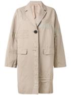 No21 Lace Detail Coat, Women's, Size: 38, Nude/neutrals, Cotton/linen/flax