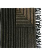 Paul Smith Striped Scarf, Men's, Brown, Lambs Wool