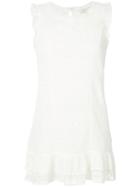 Joie - Sleeveless Ruffle Hem Dress - Women - Cotton/nylon/water - Xs, White, Cotton/nylon/water