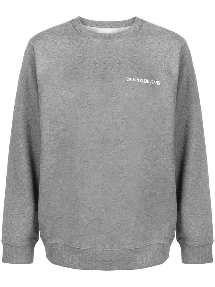 Calvin Klein Jeans Logo Print Sweatshirt - Grey