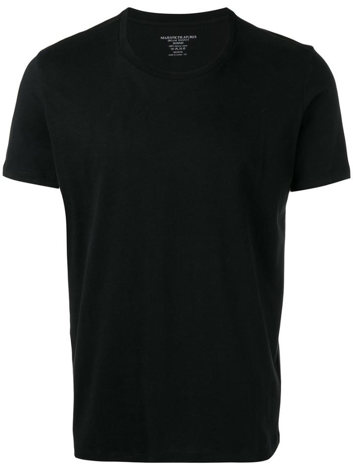 Round Neck T-shirt - Men - Cotton - S, Black, Cotton, Majestic Filatures
