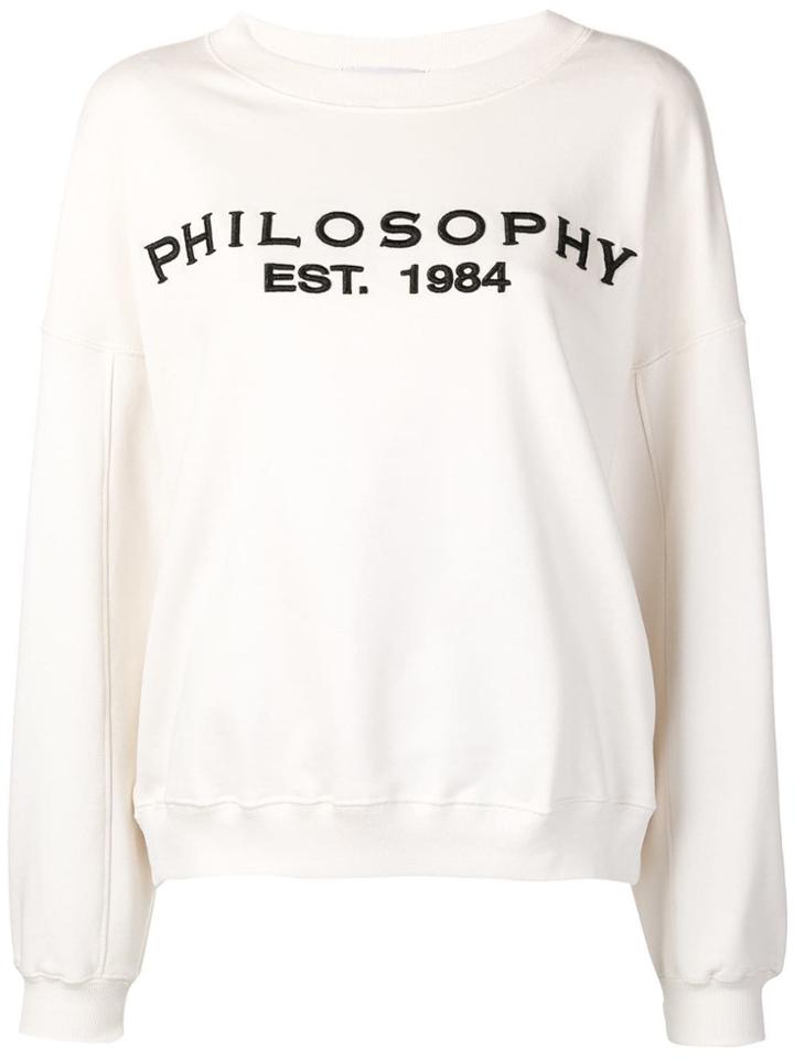Philosophy Di Lorenzo Serafini Embroidered Logo Sweatshirt - Neutrals