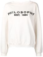 Philosophy Di Lorenzo Serafini Embroidered Logo Sweatshirt - Neutrals