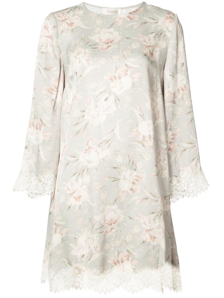 Zimmermann - Floral Shirt Dress - Women - Viscose - 1, Grey, Viscose
