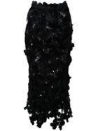 Simone Rocha 'flora' Skirt, Women's, Size: 6, Black, Silk/lurex/polyamide/polyimide
