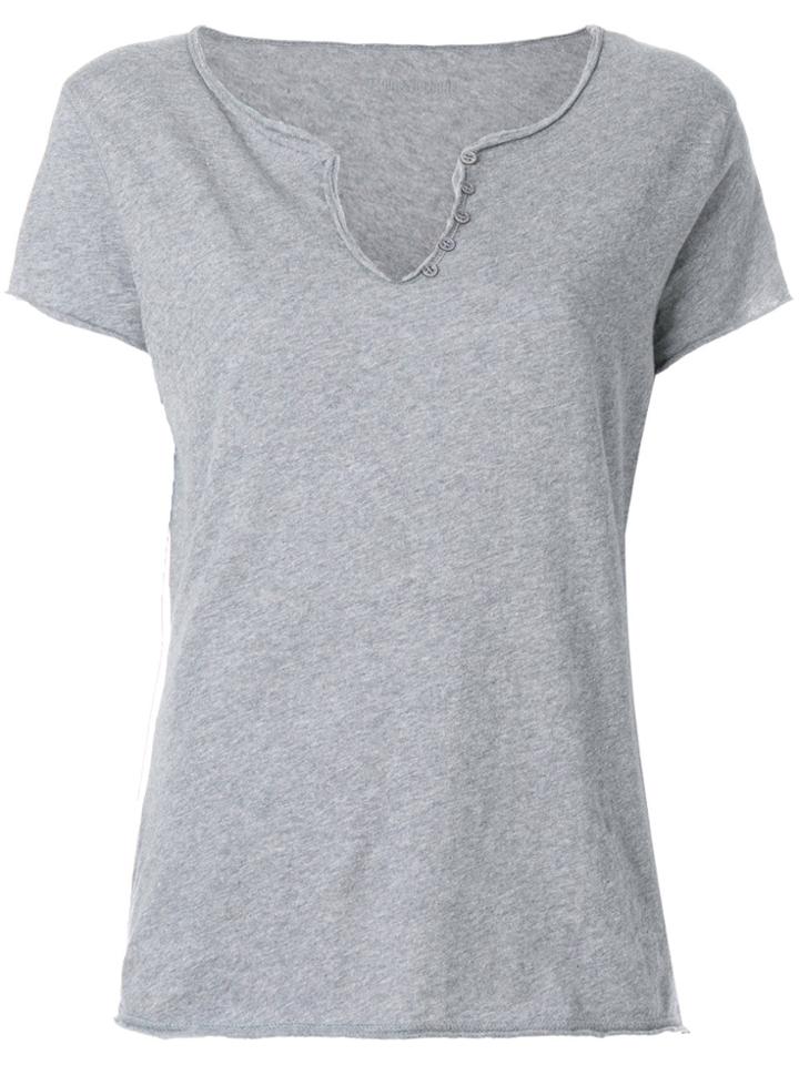 Zadig & Voltaire Glitter Love Slogan T-shirt - Grey