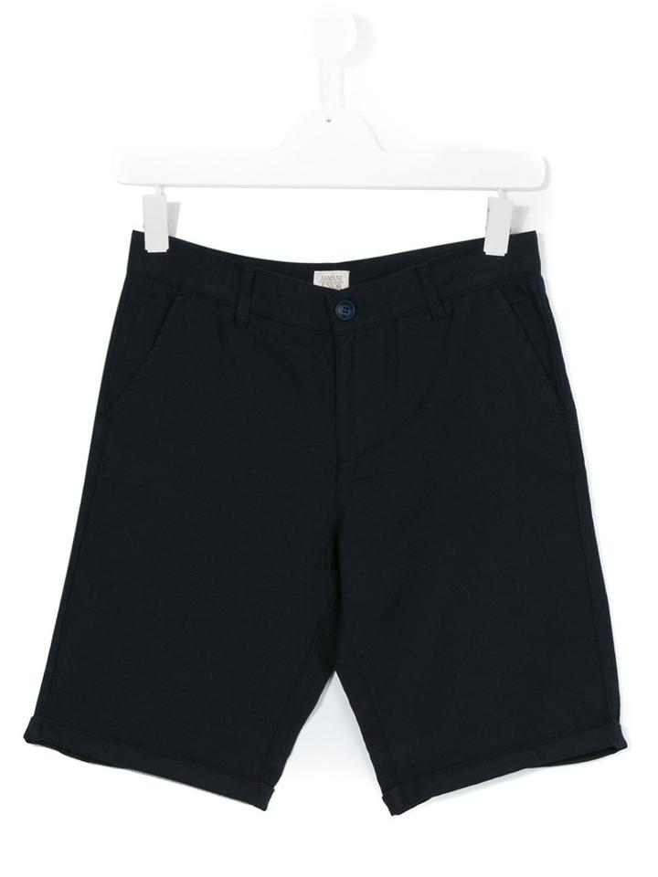 Armani Junior - Teen Casual Shorts - Kids - Cotton/linen/flax - 14 Yrs, Blue