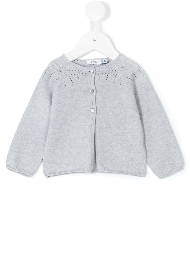 Knot - Ajours Cardigan - Kids - Cotton - 12 Mth, Grey
