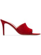 Gianvito Rossi Red 85 Suede Mules - 113 - Red