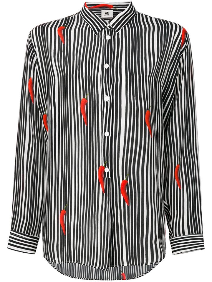 Ps By Paul Smith Striped Chilli Print Shirt - Black