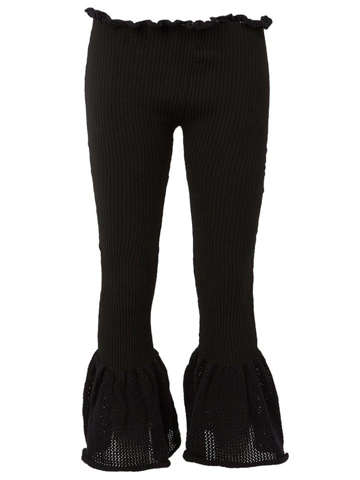 Helen Lawrence Knitted Flared Trousers, Women's, Size: M, Black, Cotton/nylon/spandex/elastane