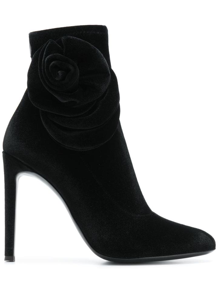 Giuseppe Zanotti Design Rose Detail Stiletto Booties - Black