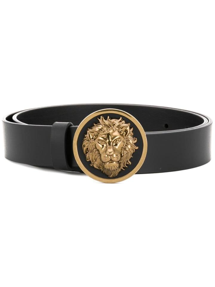 Versus Lion Embellished Belt - Black