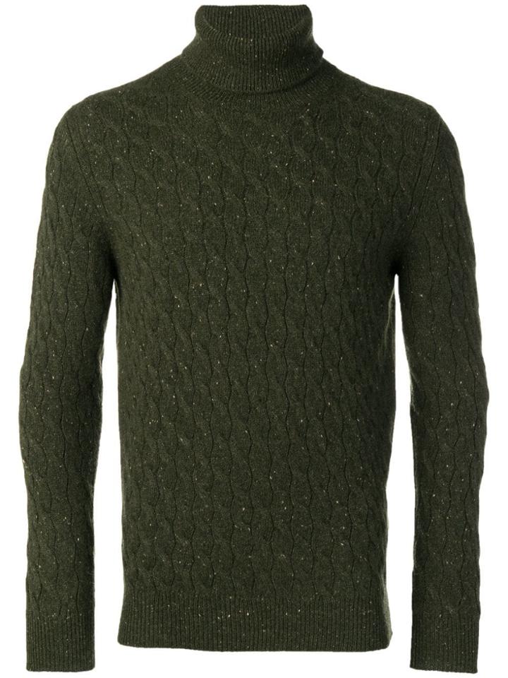Eleventy Cable Knit Sweater - Green