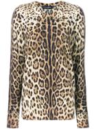 Dolce & Gabbana Leopard Print Top - Brown