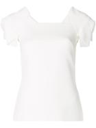 Roland Mouret Darfield Flared Sleeve Top - White