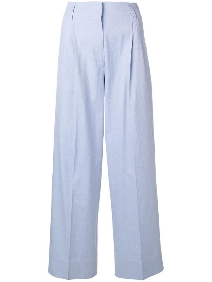Alberto Biani High Waisted Flare Trousers - Blue