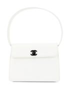 Chanel Pre-owned Cc Turn-lock Structured Tote - White