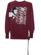 Election Reform Crew Neck Sweatshirt With Logo Embroidery - Red