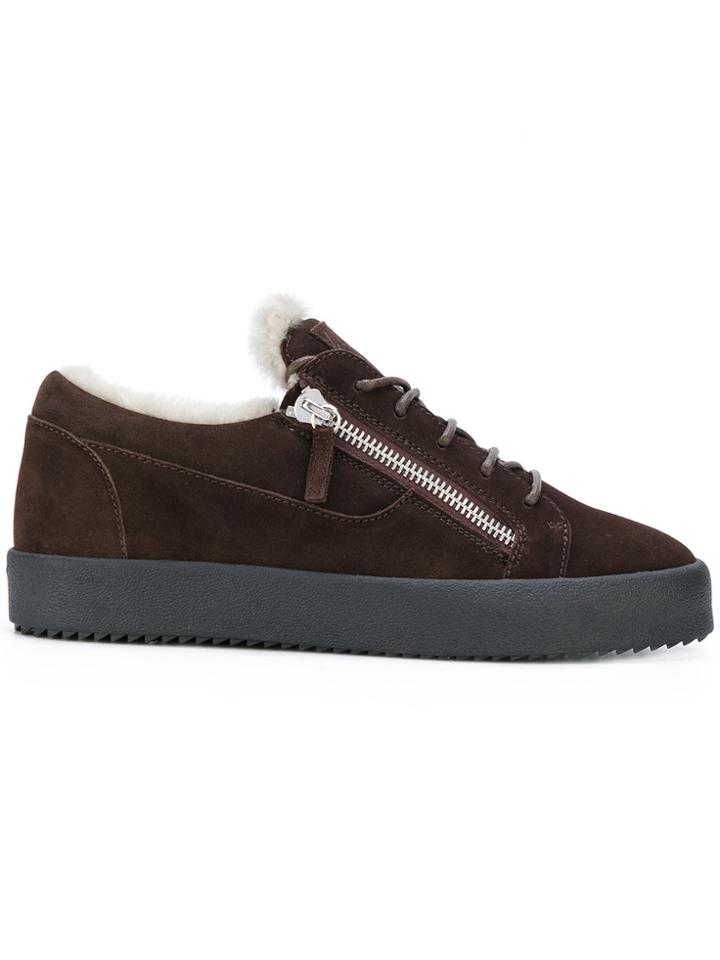 Giuseppe Zanotti Design Low-top Zipped Sneakers - Brown