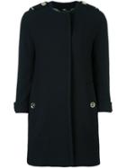 Burberry Concealed Fastening Coat, Women's, Size: 6, Black, Nylon/viscose/cashmere/wool