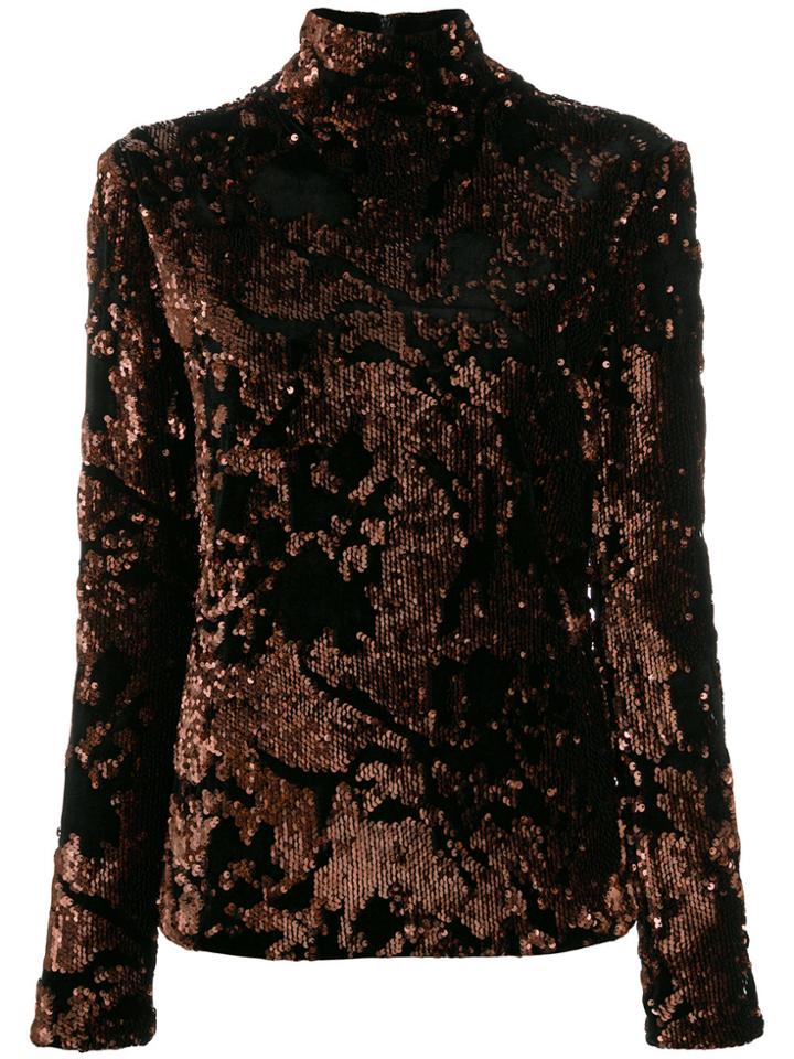 Talbot Runhof Ladina Top - Brown