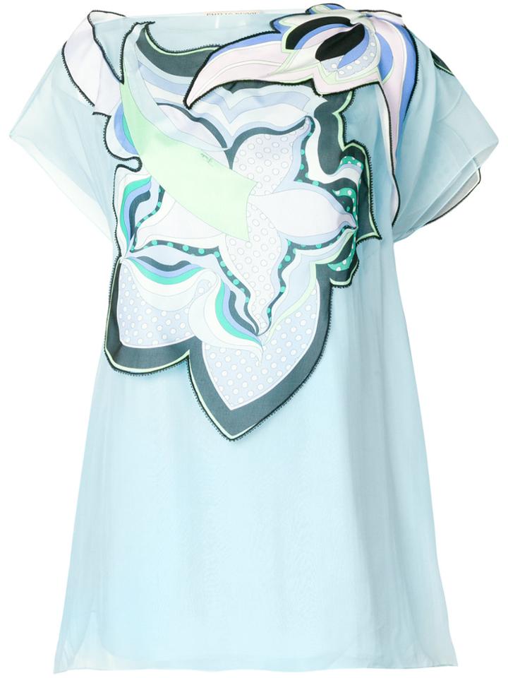 Emilio Pucci Embellished T-shirt - Blue