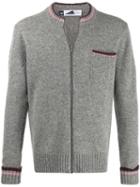 Anglozine Zipped Fitted Cardigan - Grey