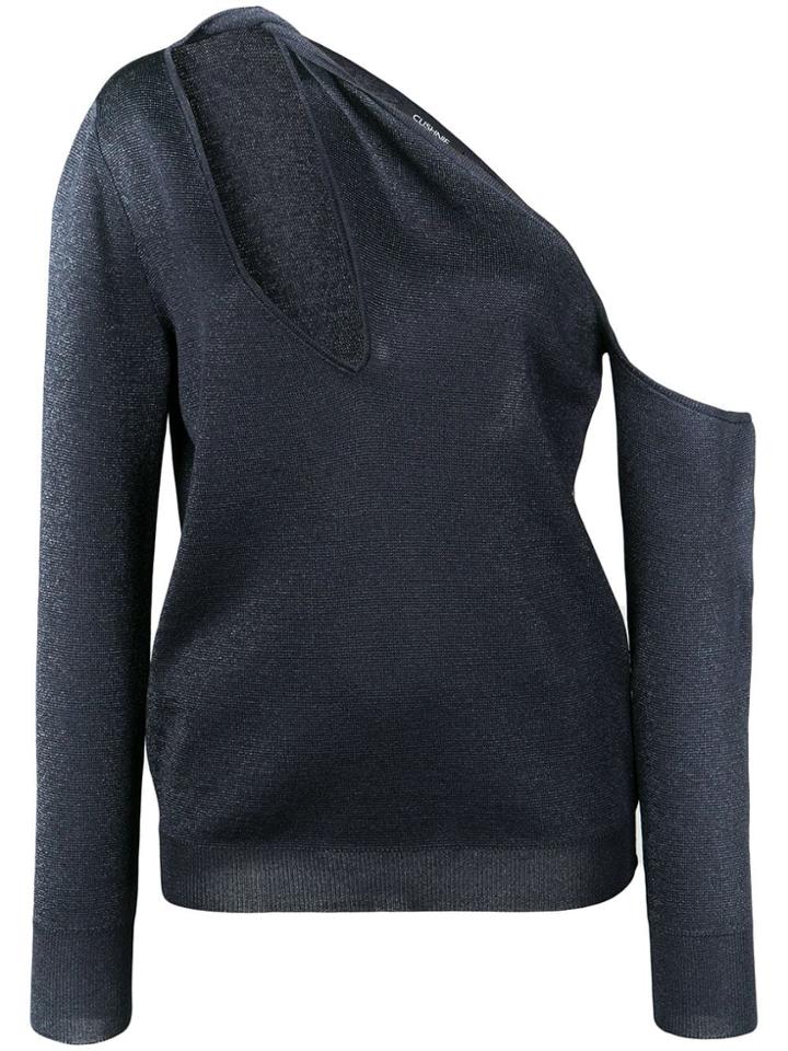 Cushnie One Shoulder Sweater - Black