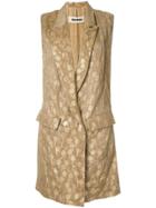 Uma Wang Embroidered Sleeveless Coat - Brown