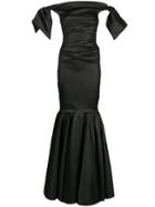 Talbot Runhof Lamé Evening Dress - Black