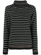 Phisique Du Role Striped Turtleneck Sweater - Black