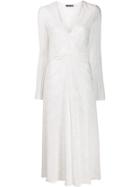 Rotate Plissé Midi Dress - White