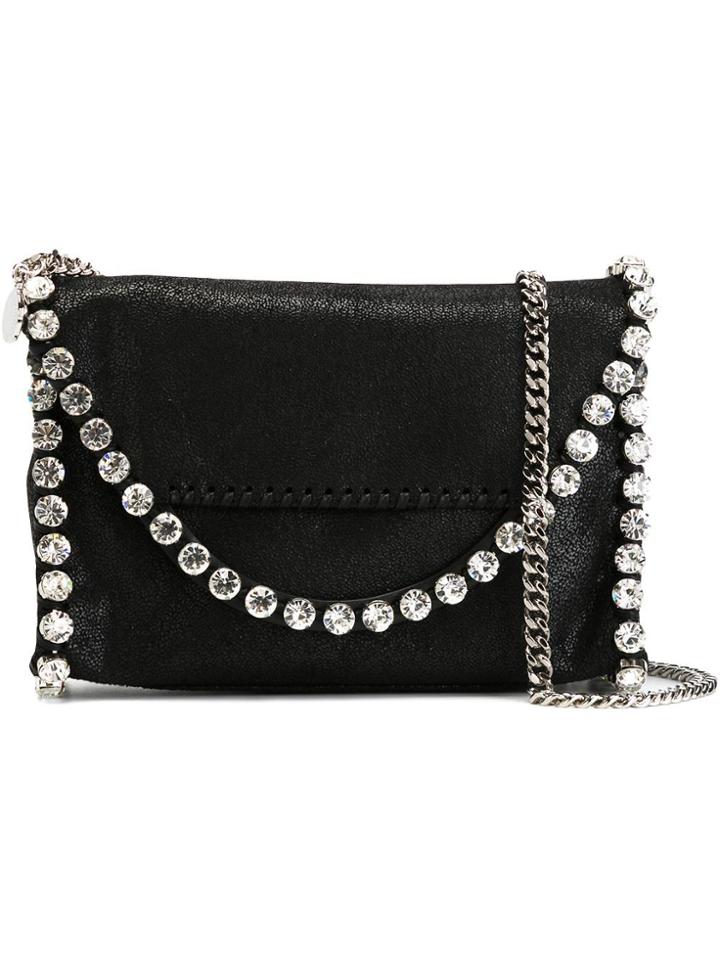 Stella Mccartney Crystal-emebellished Falabella Shoulder Bag - Black